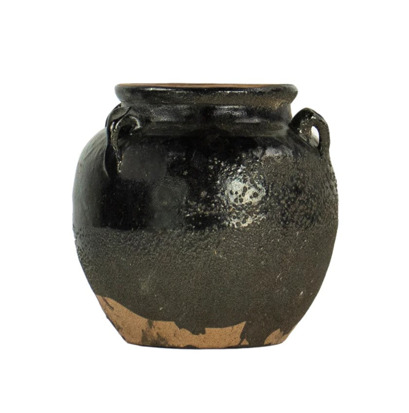 GLAZED FOUR-HANDLE POT