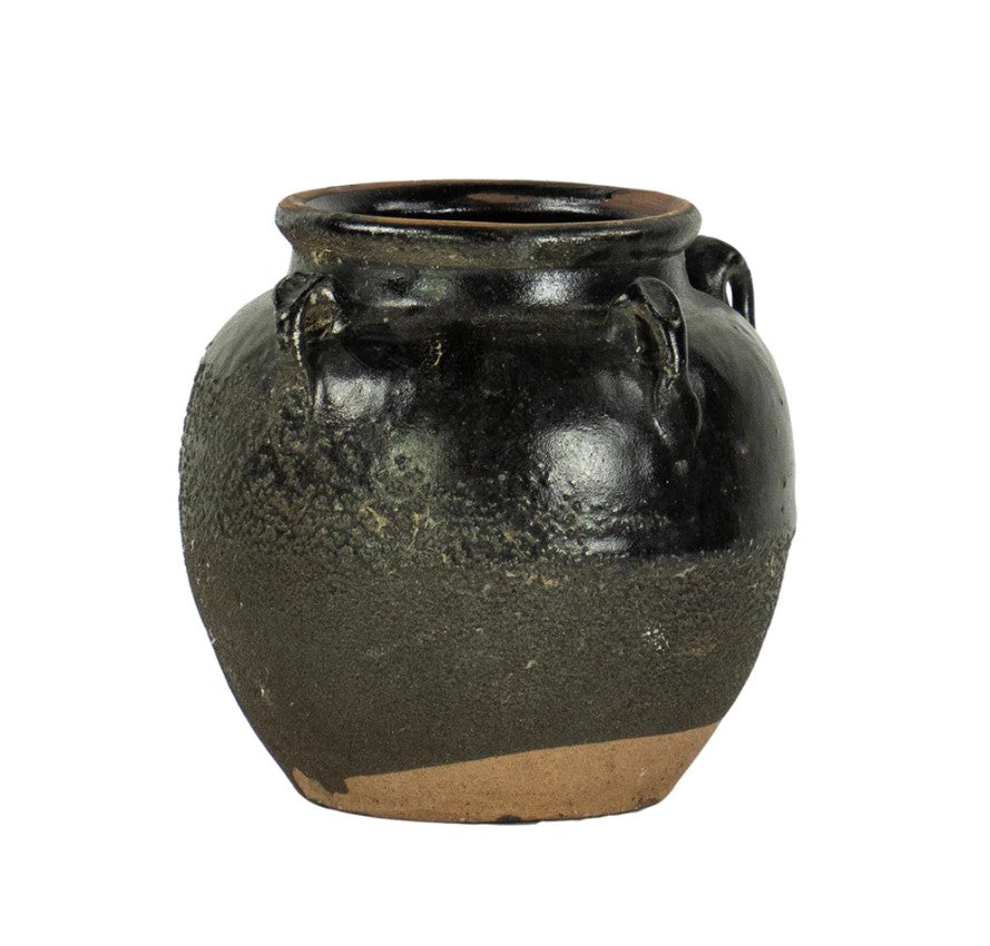 GLAZED FOUR-HANDLE POT