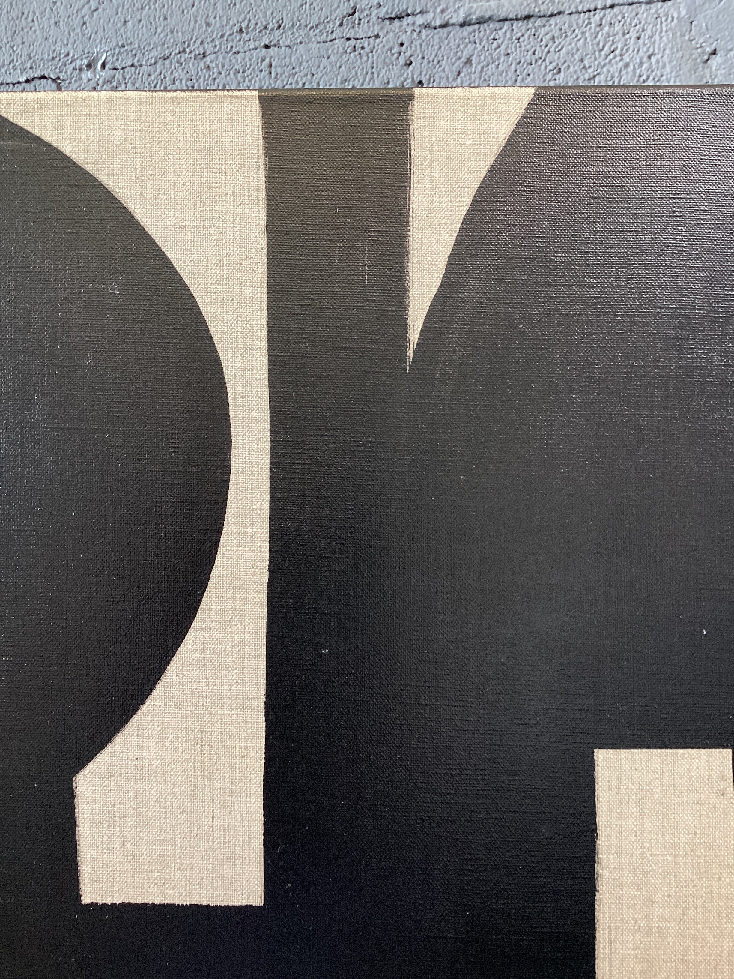 STEPHEN SHON ACRYLIC + INK ON RAW LINEN