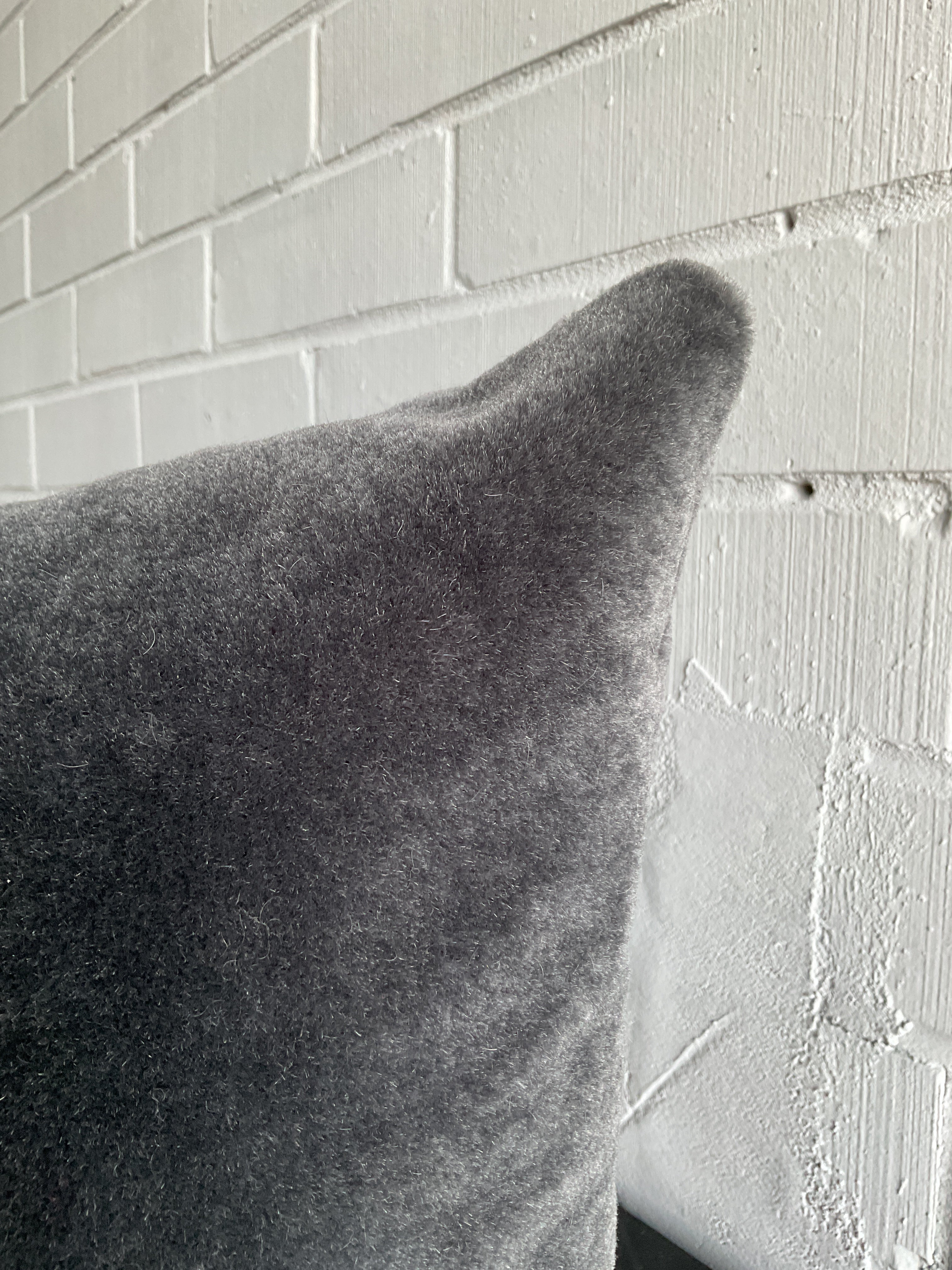 INK MOHAIR LUMBAR PILLOW