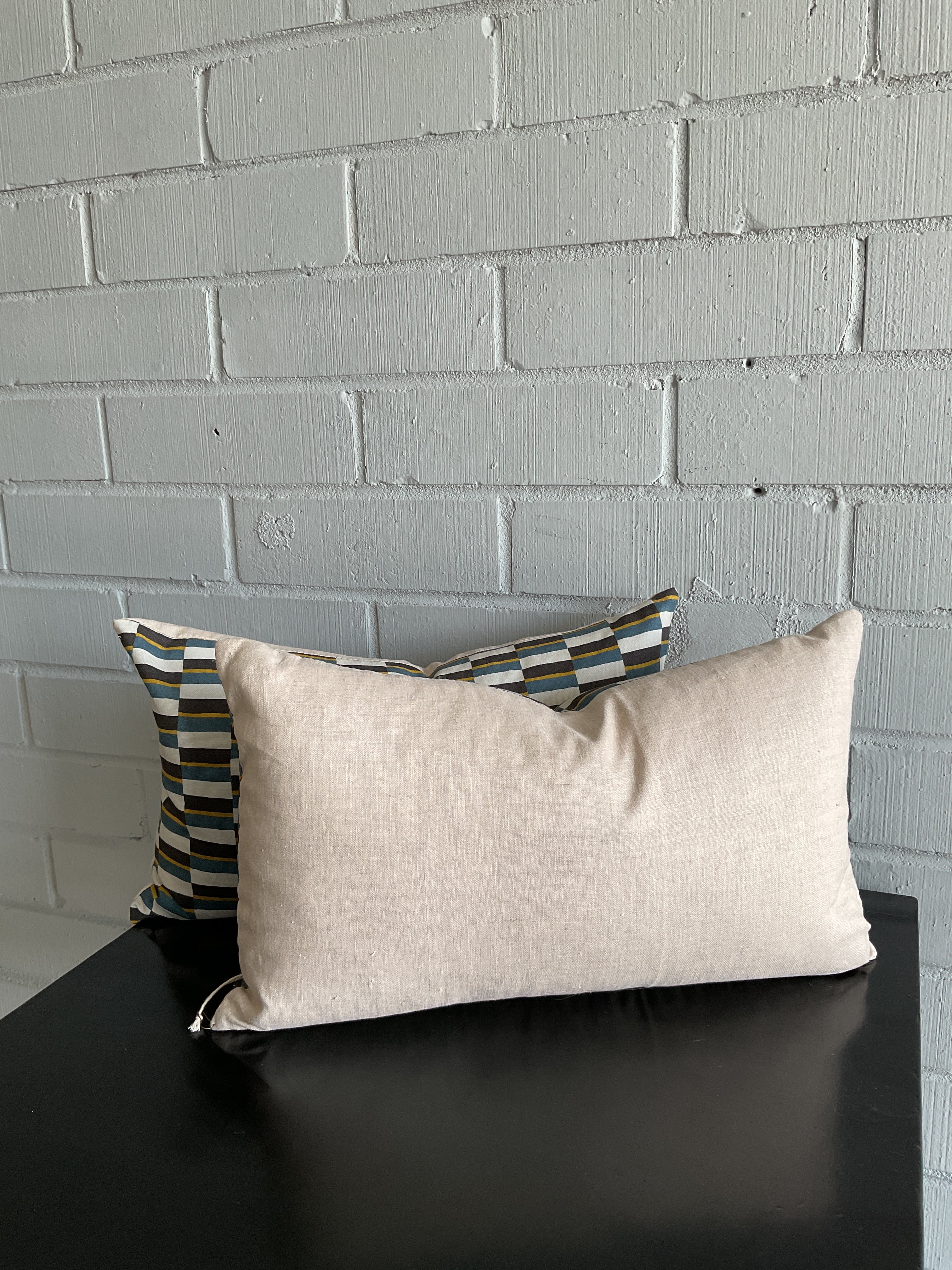 ZAK + FOX STRIPED BLOCK LUMBAR PILLOW