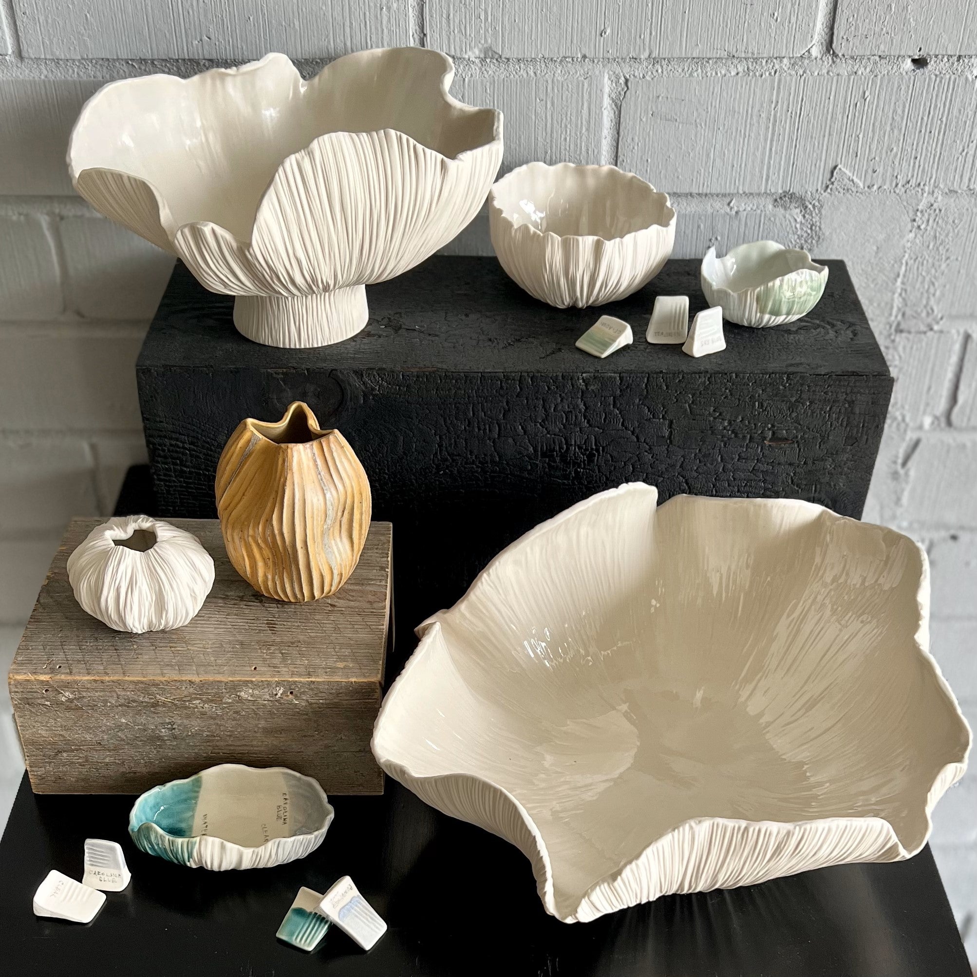 ORANGE STONEWARE VASE