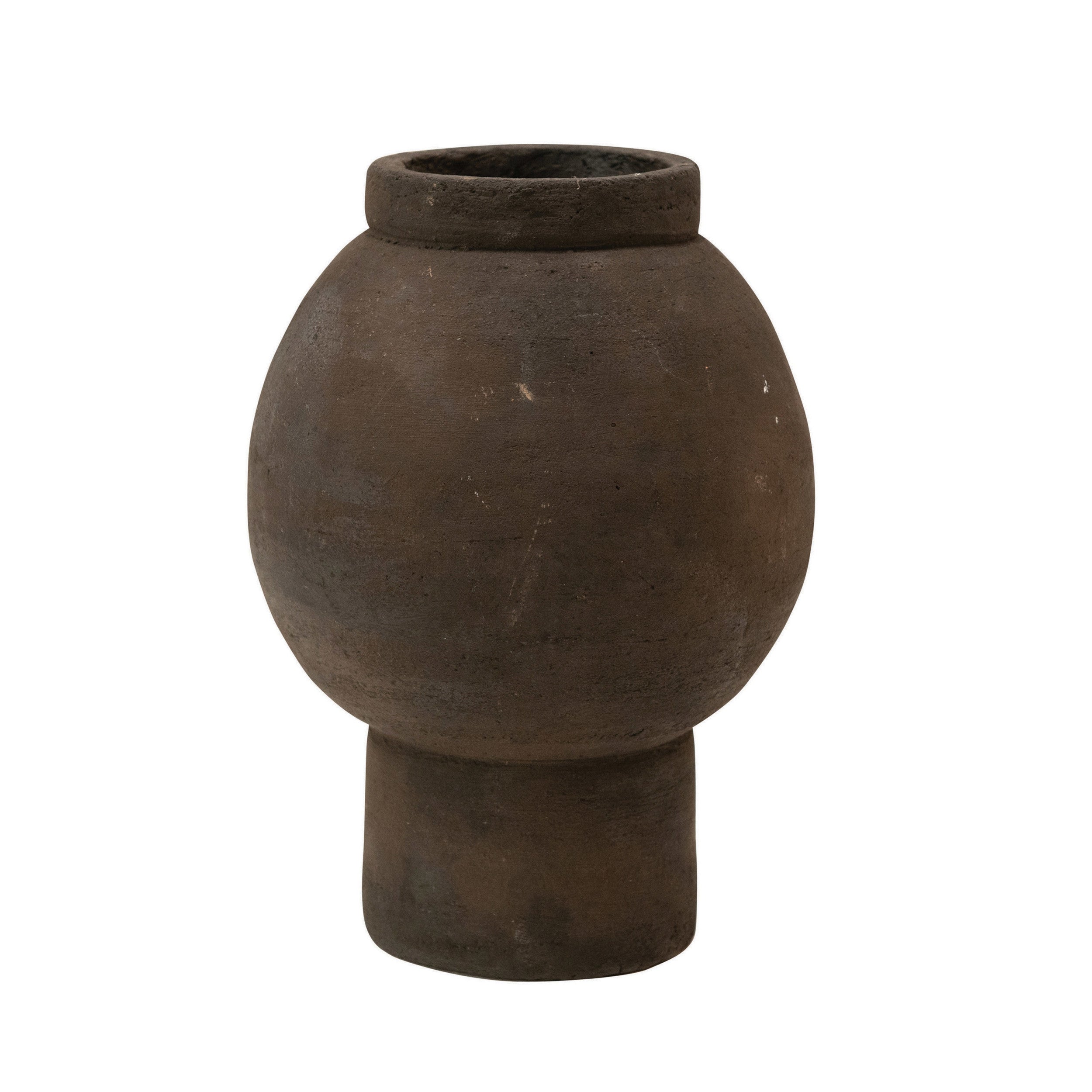 TERRACOTTA FOOTED VASE