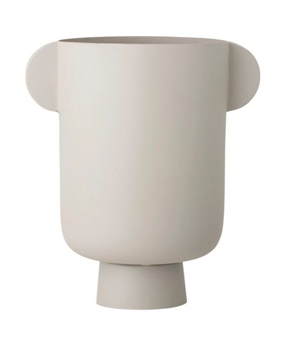 TEXTURED METAL FOOTED VASE