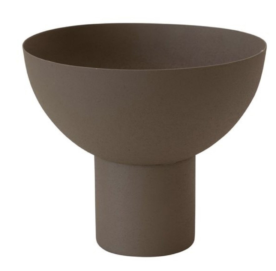 TEXTURED METAL FOOTED BOWL