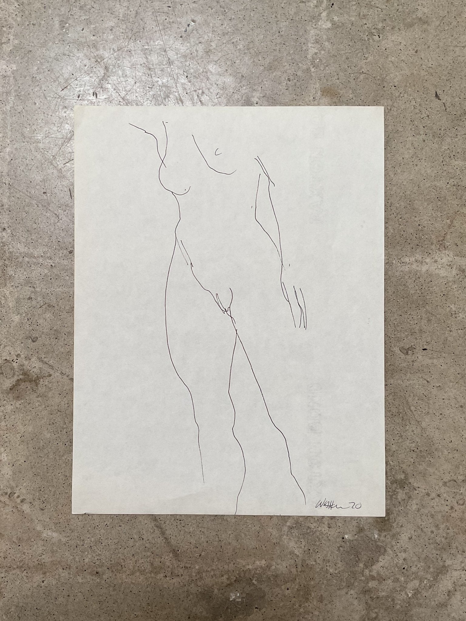BOBBIEGITA WALKER LINEWORK, UNFRAMED 001