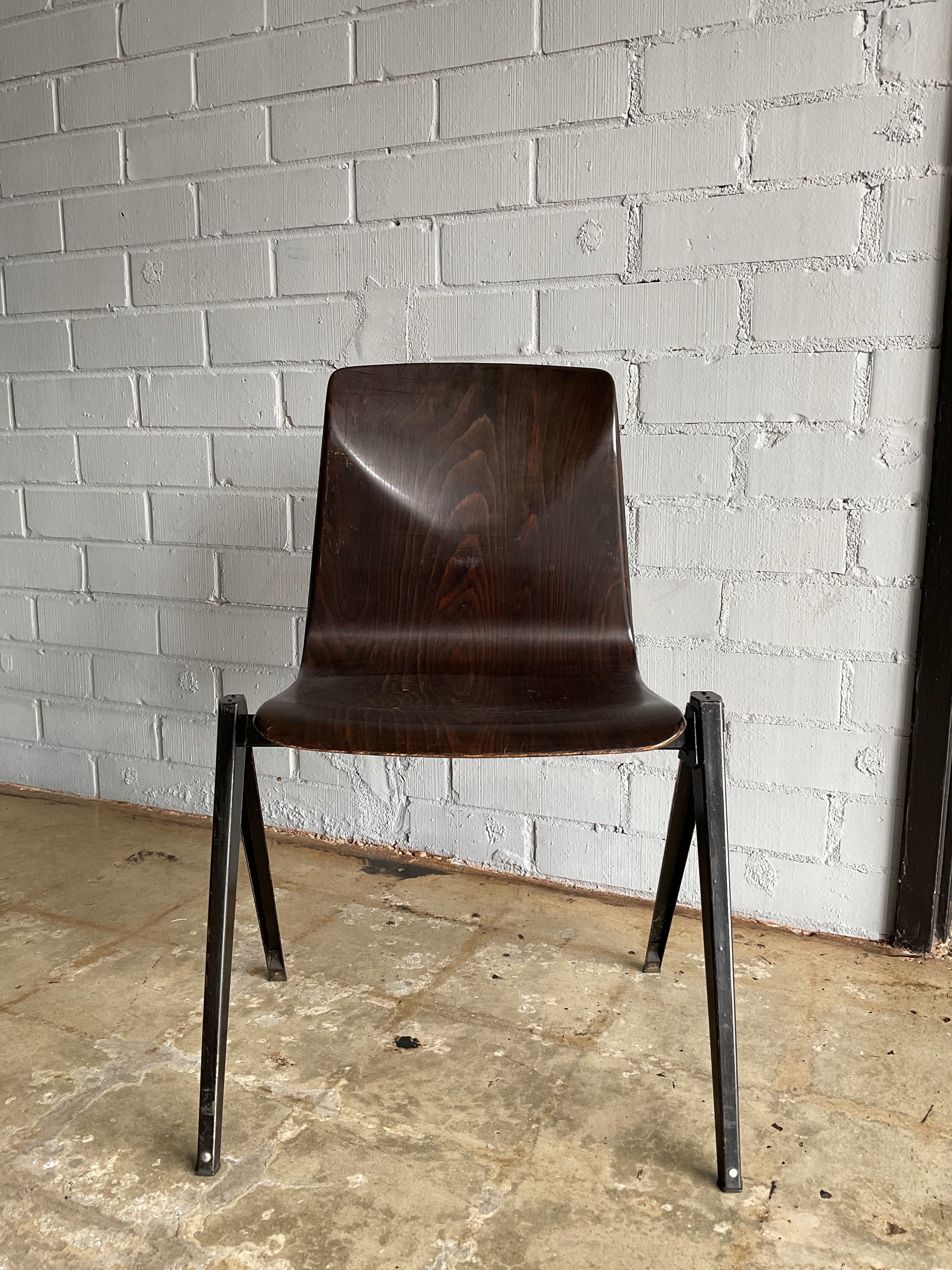 GALVANITAS STACKABLE INDUSTRIAL CHAIRS, SET OF TWO
