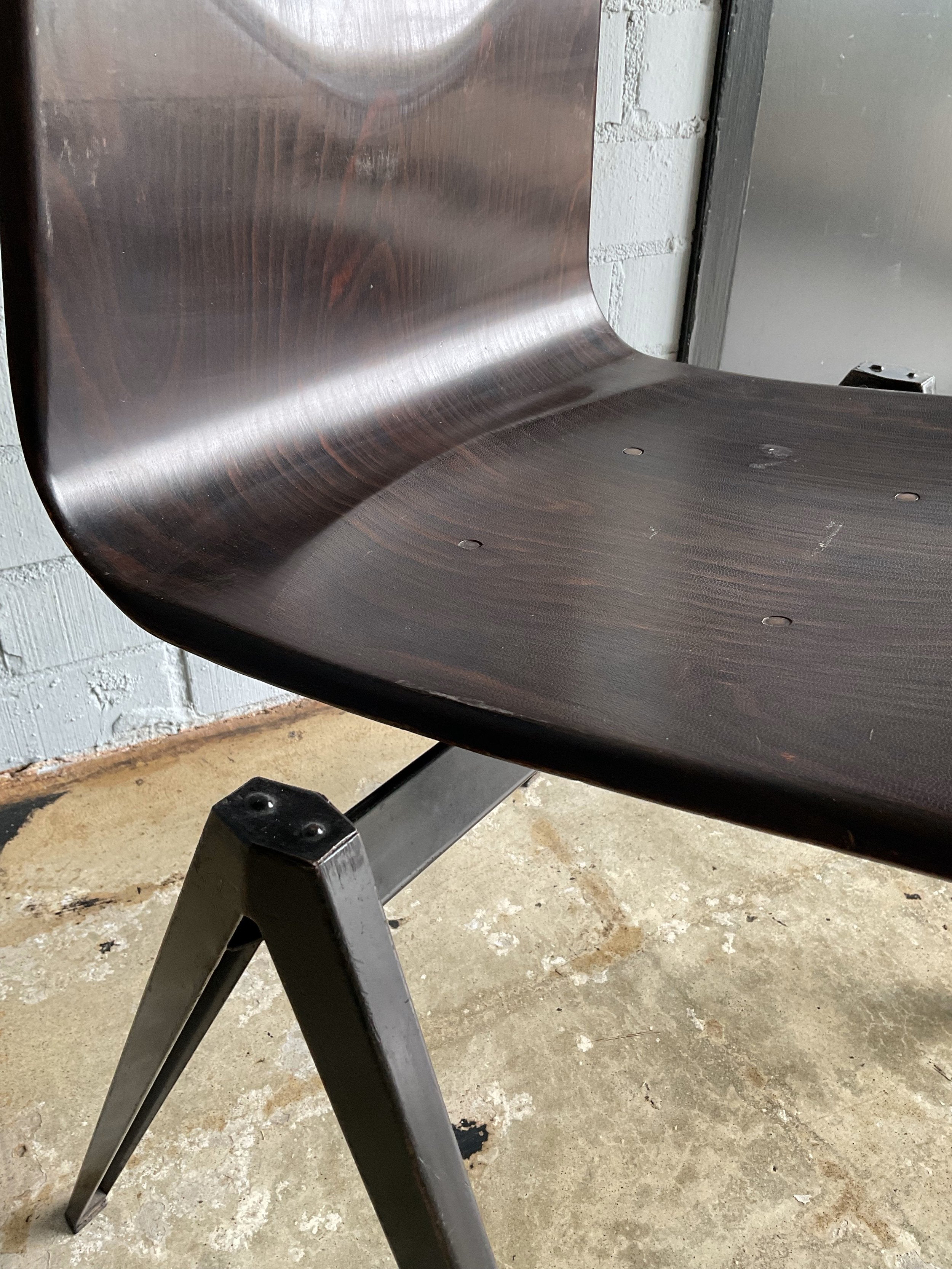 GALVANITAS STACKABLE INDUSTRIAL CHAIRS, SET OF TWO
