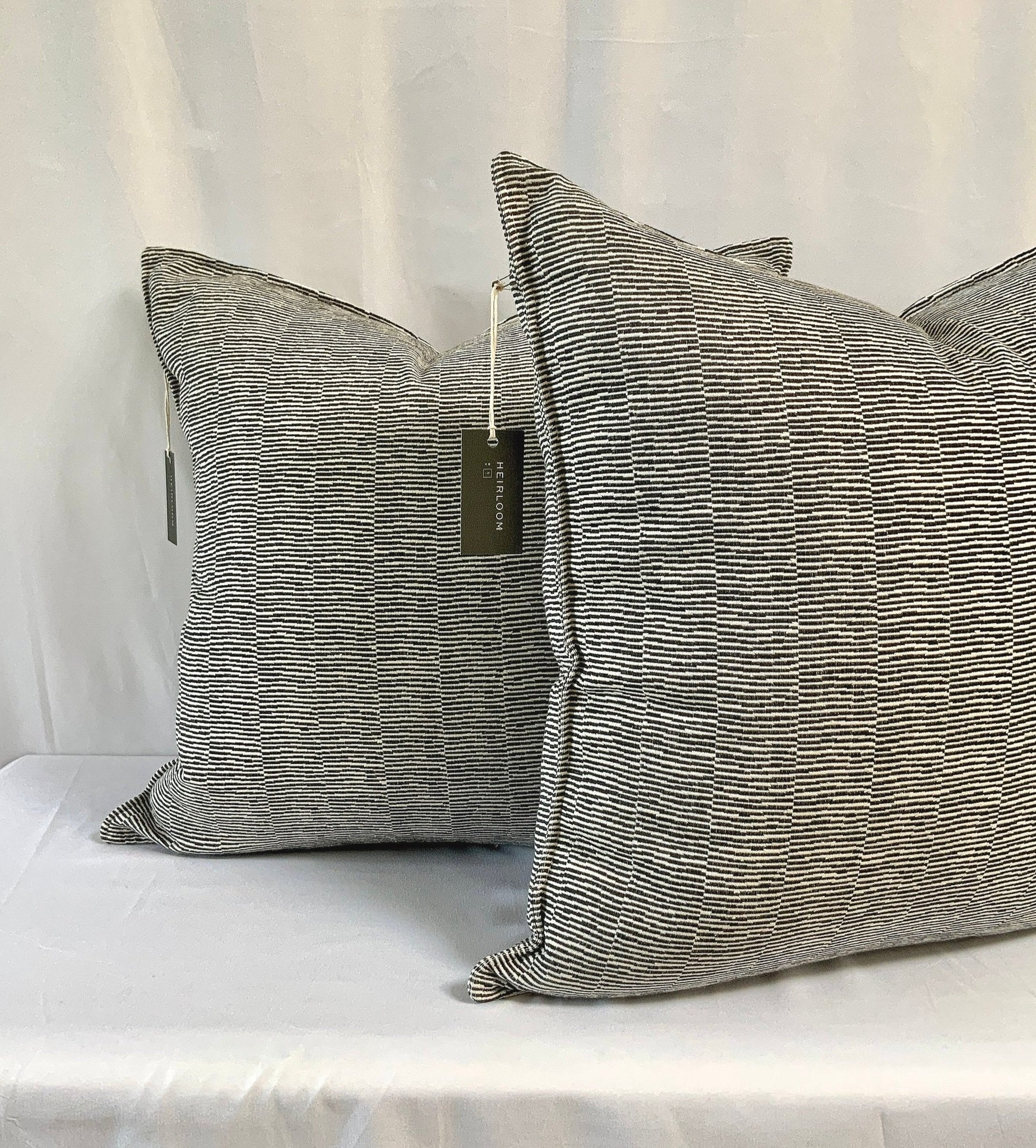 MATCHSTICK BLACK + WHITE PILLOW