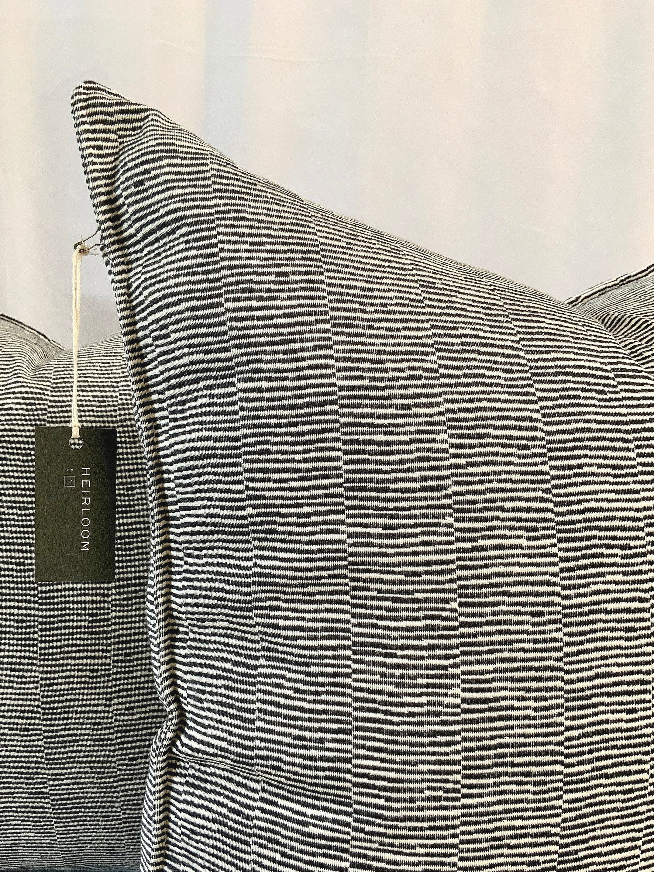 MATCHSTICK BLACK + WHITE PILLOW