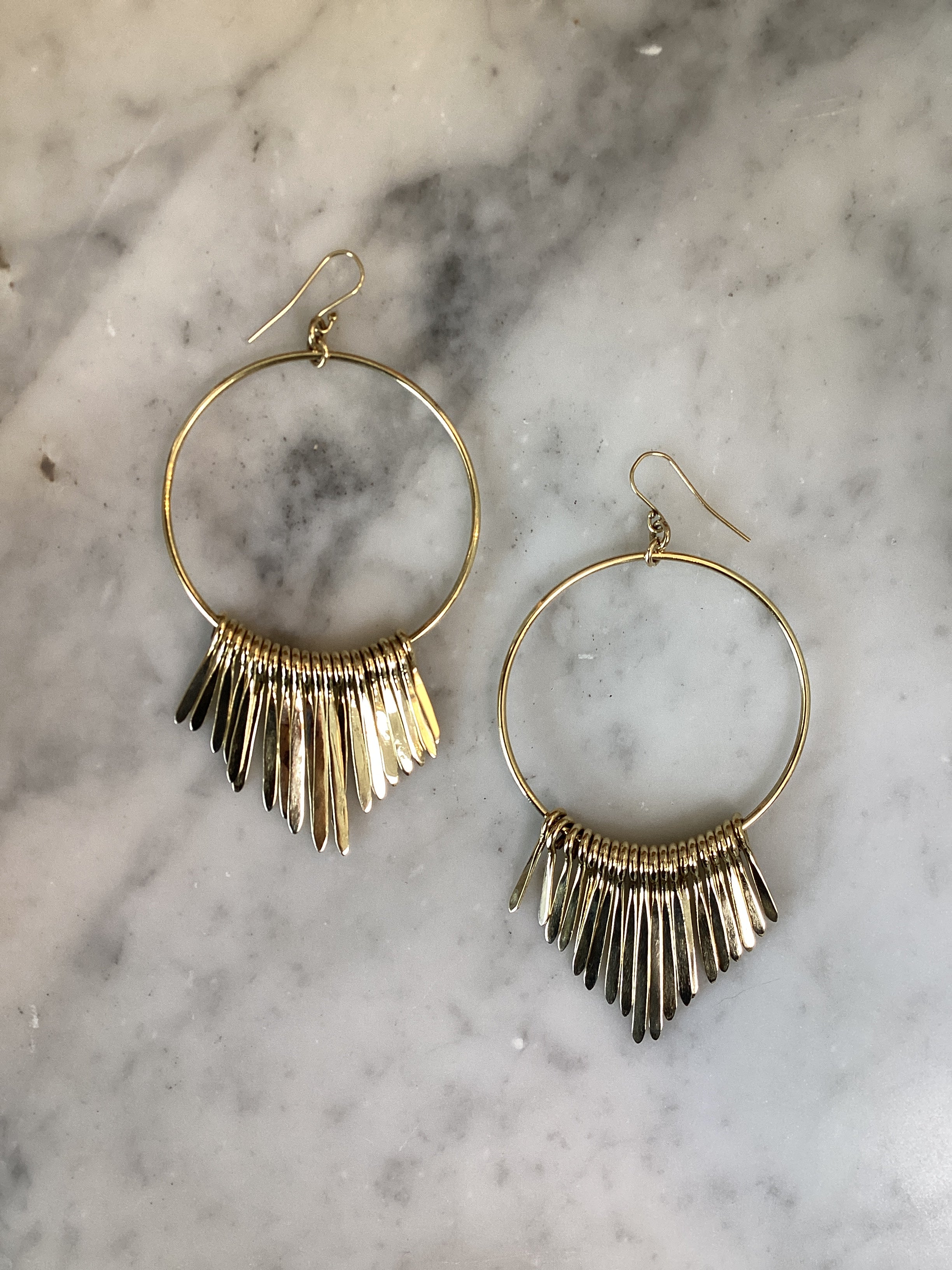 FRINGE HOOP EARRINGS