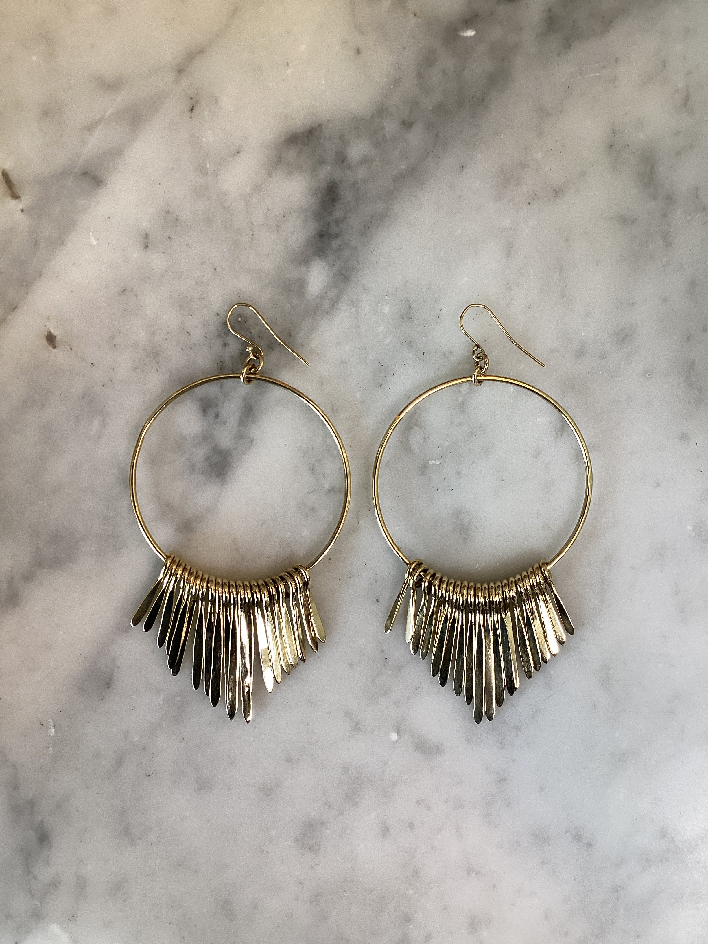 FRINGE HOOP EARRINGS