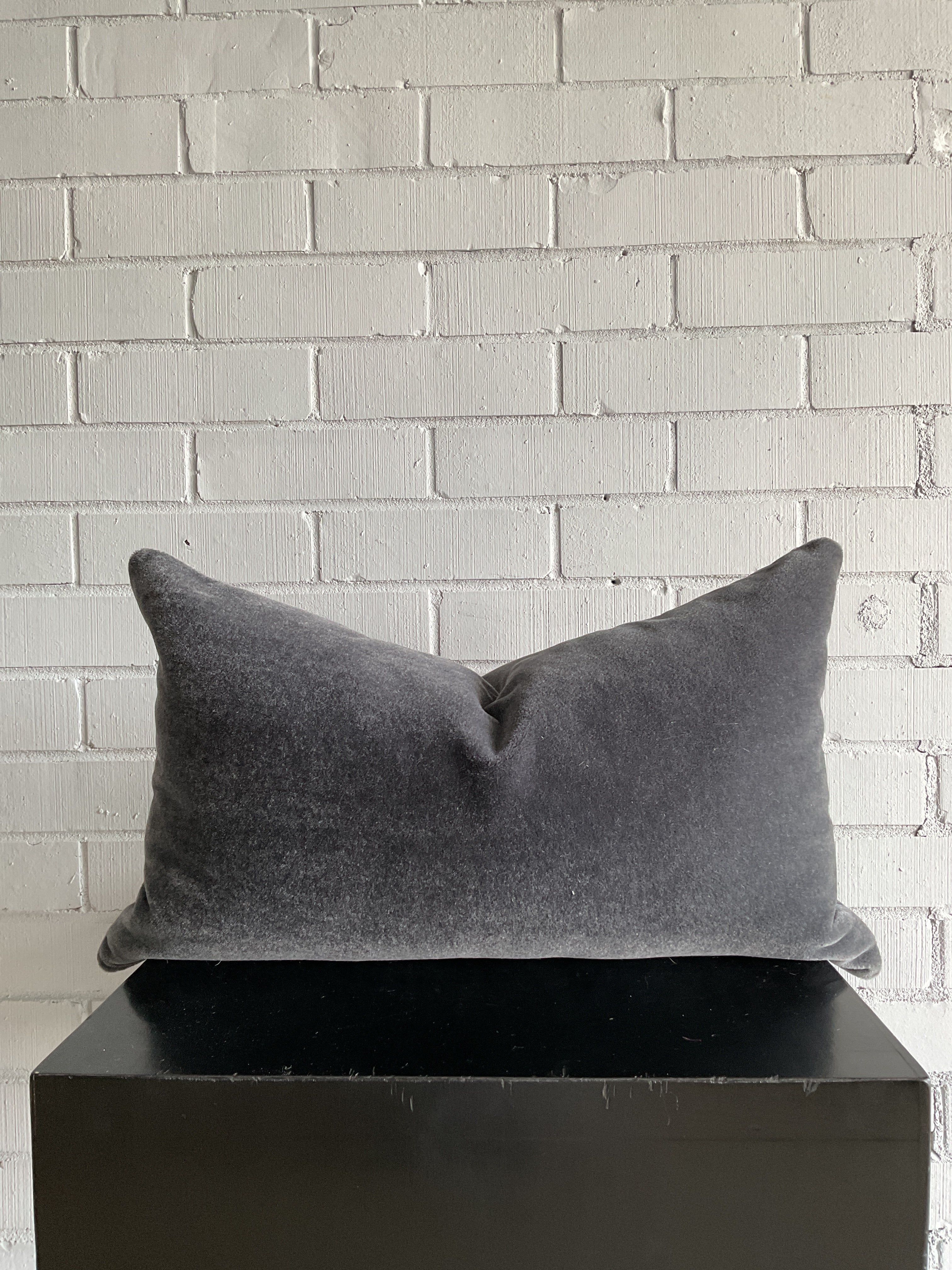 INK MOHAIR LUMBAR PILLOW