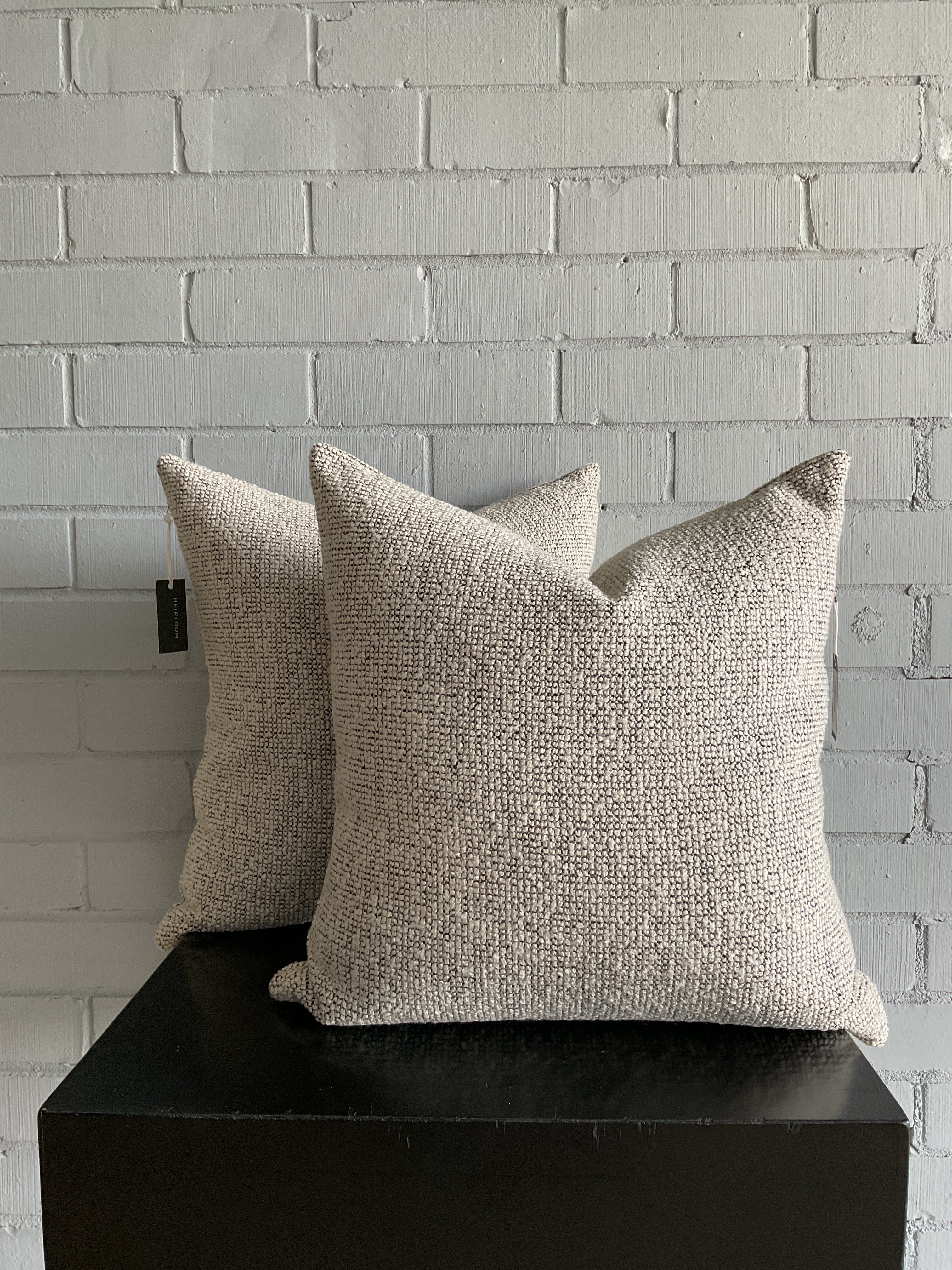 BLACK + WHITE BOUCLE PILLOW