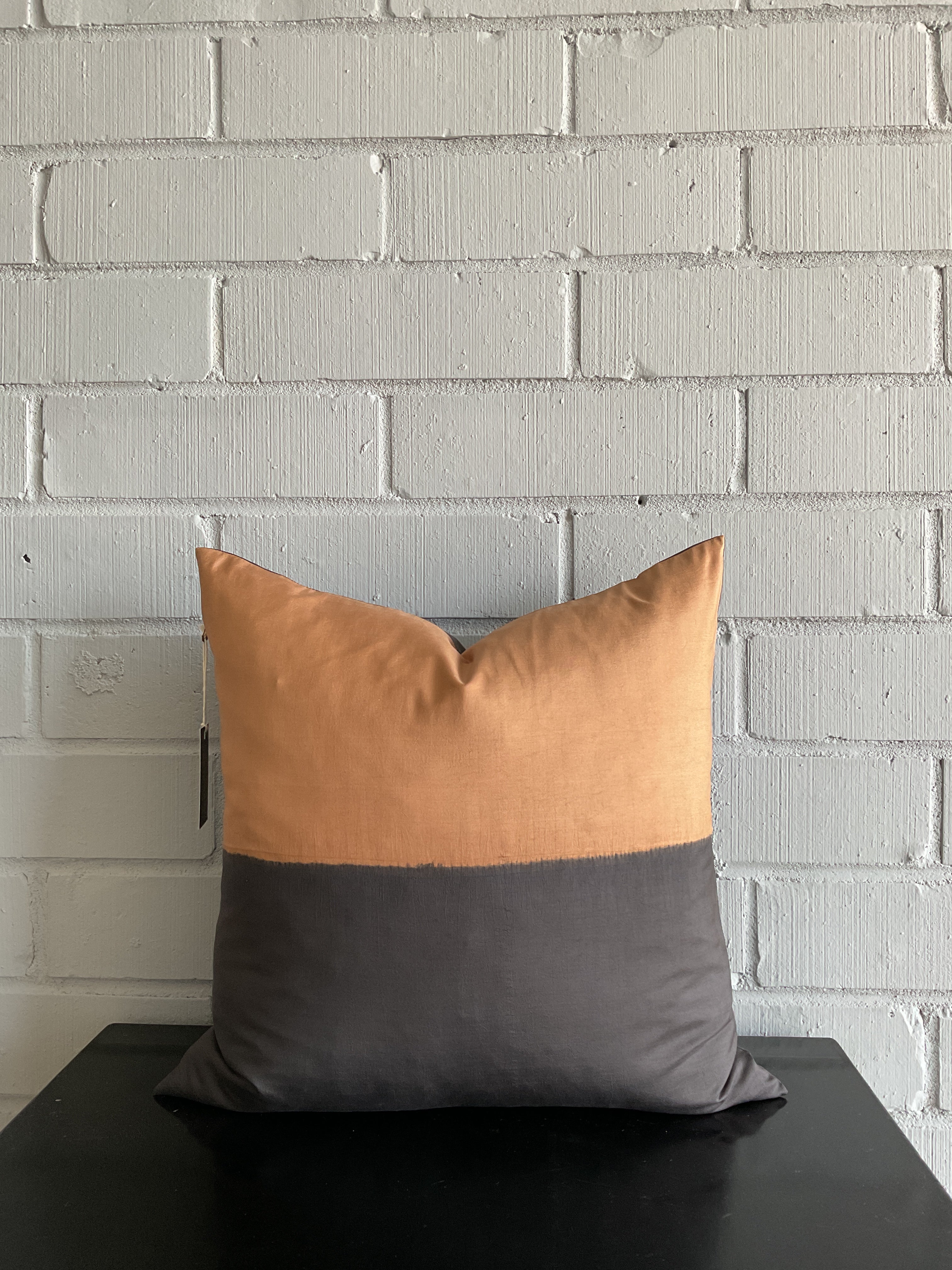 COPPER + BLACK SILK PILLOW