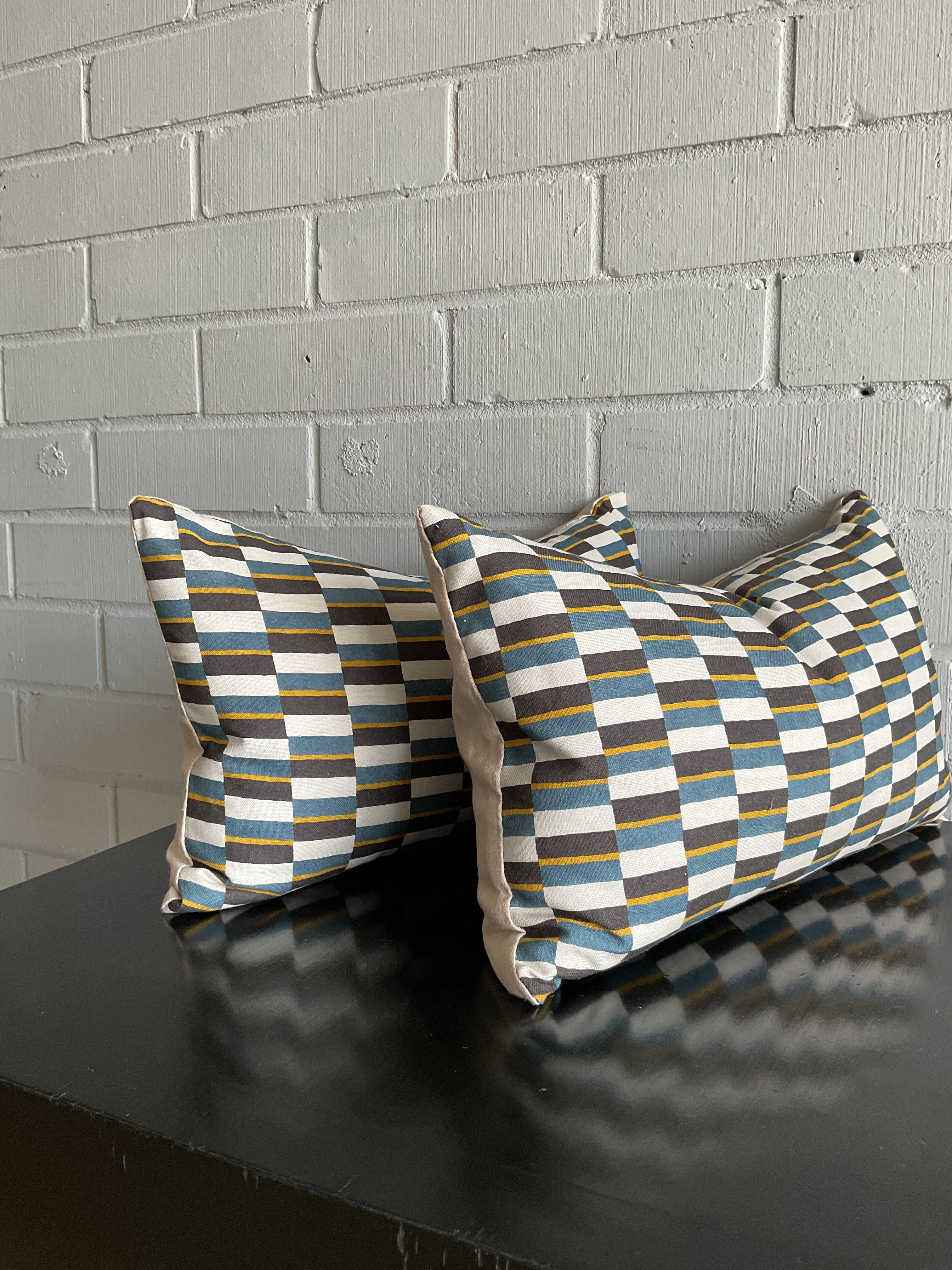 ZAK + FOX STRIPED BLOCK LUMBAR PILLOW