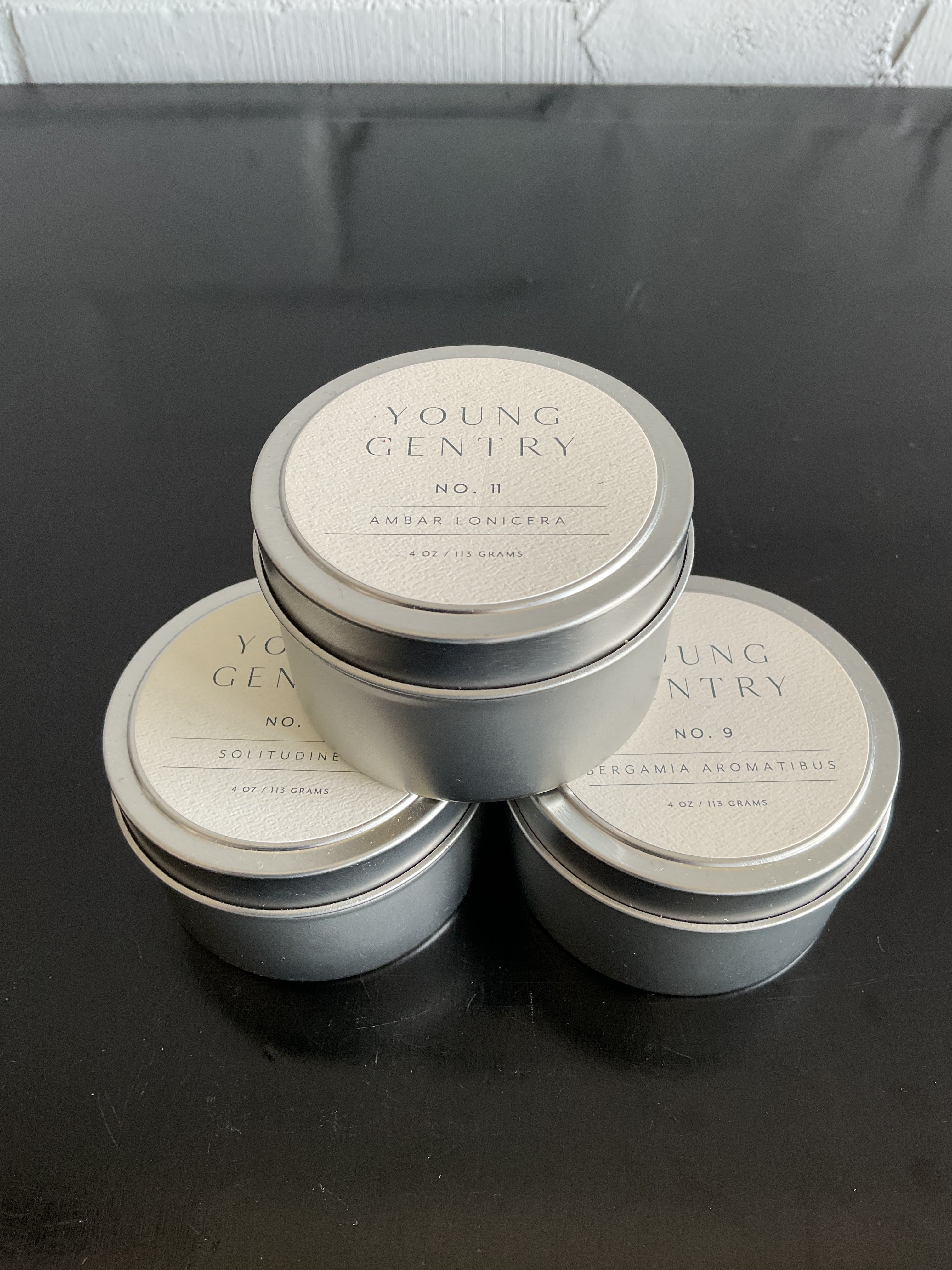 YOUNG GENTRY 4 OZ TIN CANDLE