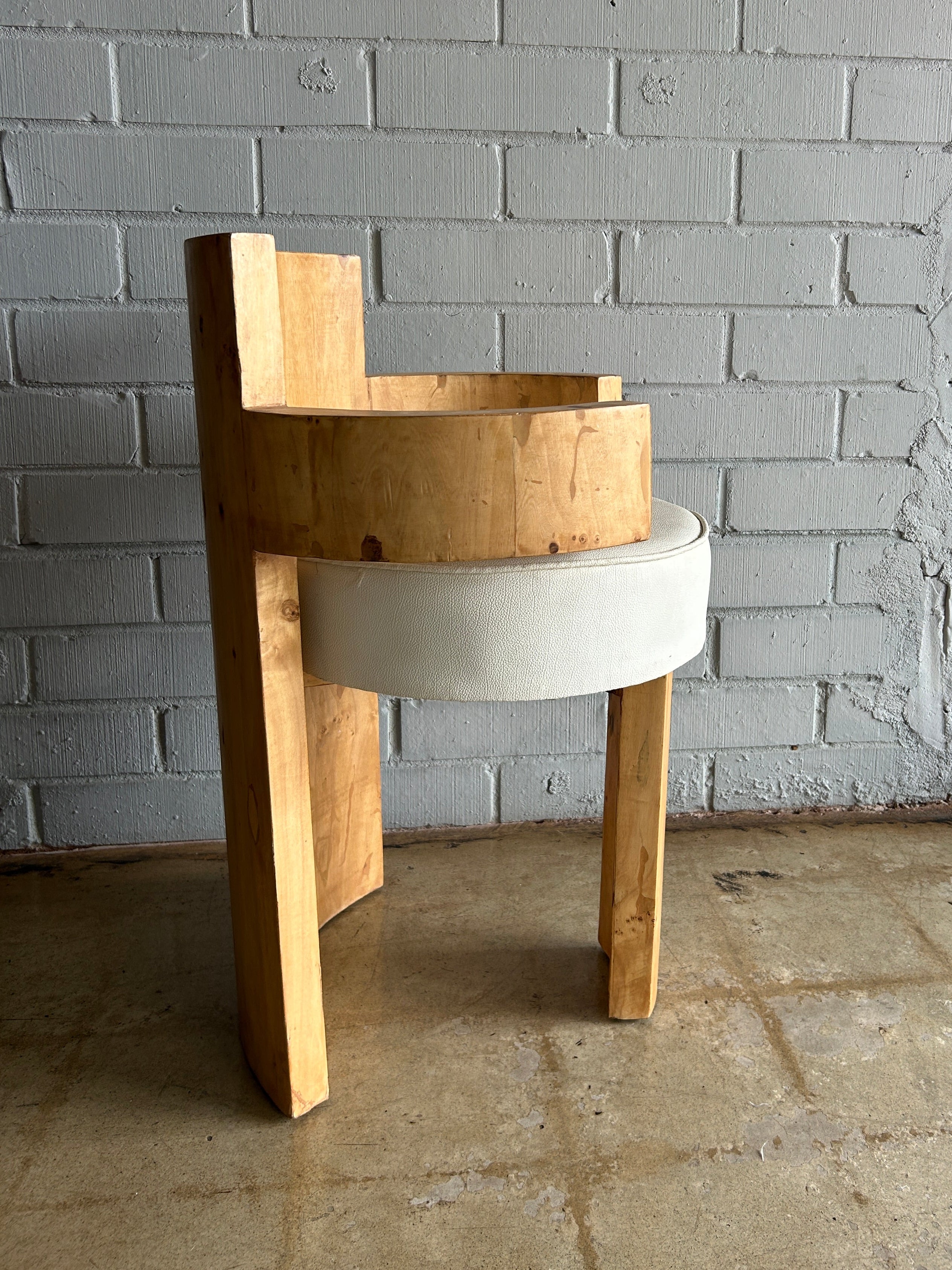 VINTAGE BURLWOOD BARREL CHAIR