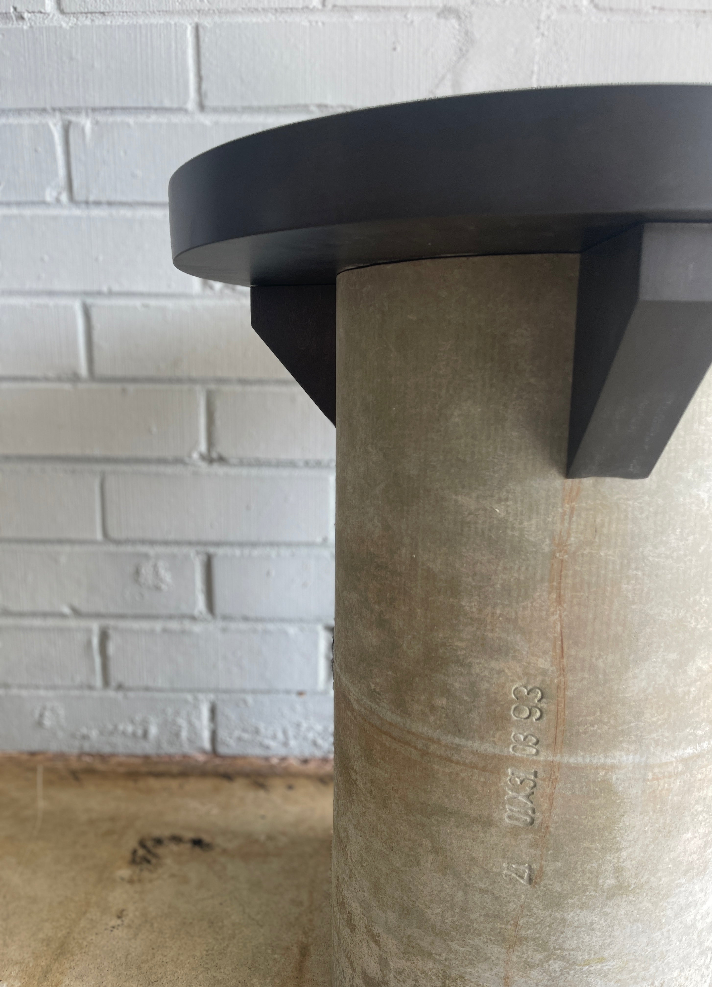 PAIR OF CONCRETE CYLINDER TABLES